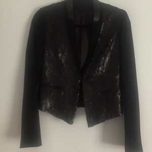 Elie Tahari Sequined And Crepe Blazer